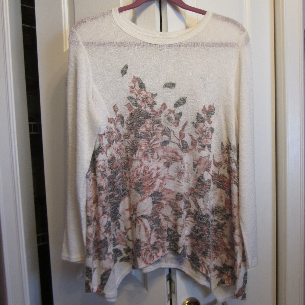 Christopher & Banks Floral Sweater Sz L